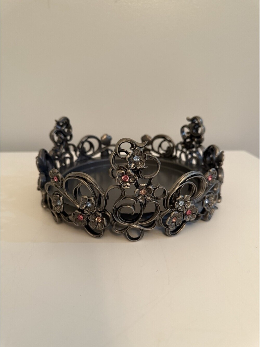PartyLite Jewels 3-Wick Candle Holder ~ Pewter/Metal ~ NO Box ~ EUC